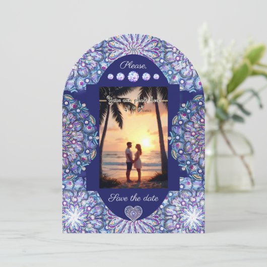 Blue Rosace Kaart (Staand voorkant)