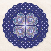 Blue Rosace Kartonnen Onderzetters (Voorkant)