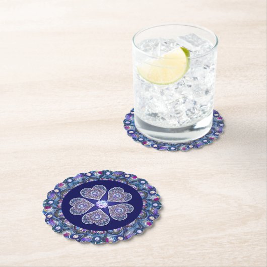 Blue Rosace Kartonnen Onderzetters (Insitu)