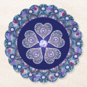 Blue Rosace Kartonnen Onderzetters (Voorkant)