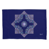 Blue Rosace Kussensloop (Voorkant)