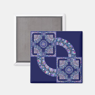 Blue Rosace Magneet