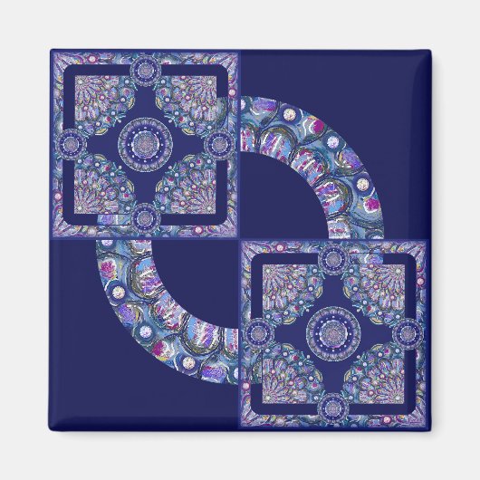 Blue Rosace Magneet (Voorkant)