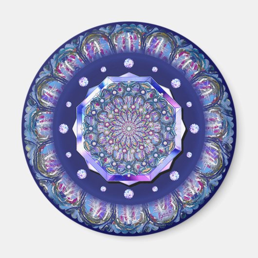 Blue Rosace Magneet (Voorkant)