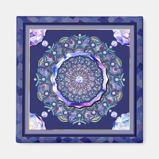 Blue Rosace Magneet (Voorkant)