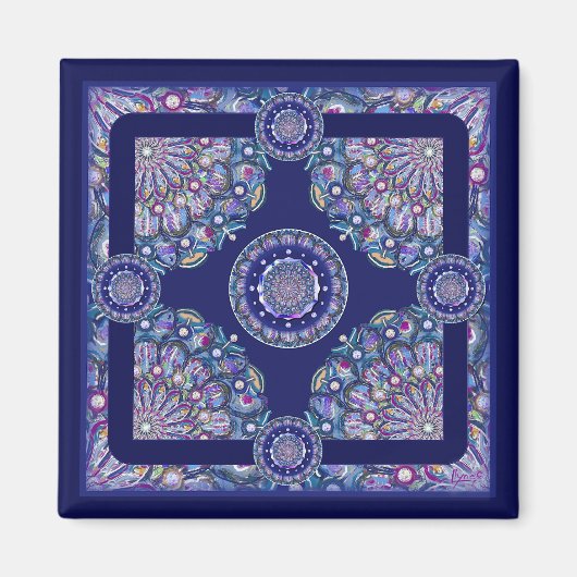 Blue Rosace Magneet (Voorkant)