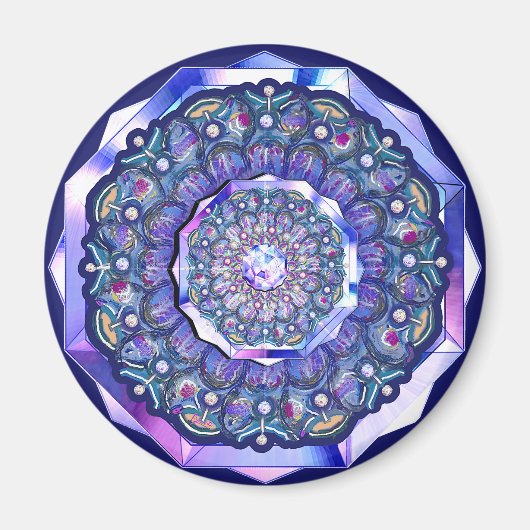 Blue Rosace Magneet (Voorkant)