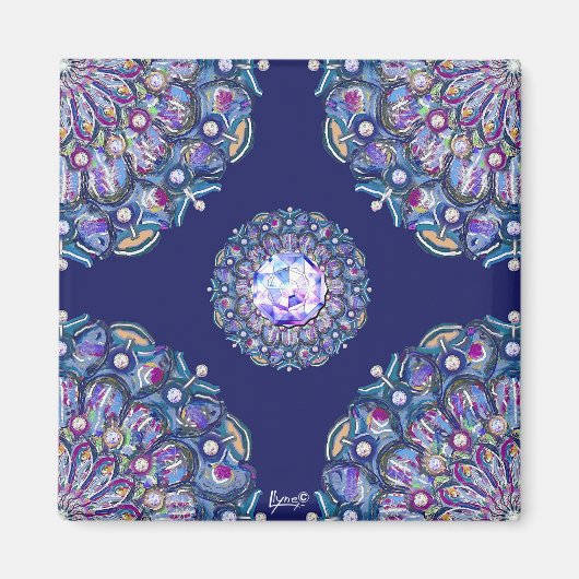 Blue Rosace Magneet (Voorkant)