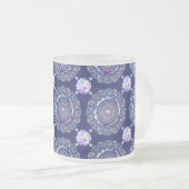 Blue Rosace Matglas Koffiemok (Voorkant rechts)