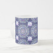Blue Rosace Matglas Koffiemok (Voorkant links)