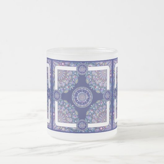 Blue Rosace Matglas Koffiemok (Center)