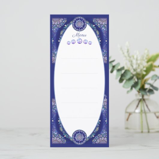 Blue Rosace Menu (Staand voorkant)
