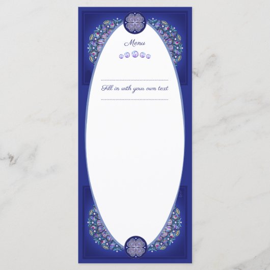 Blue Rosace Menu (Voorkant)