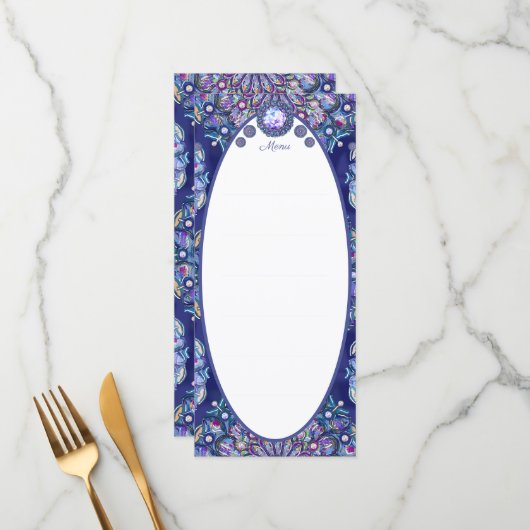 Blue Rosace Menu (Voorkant / Achterkant in situ)