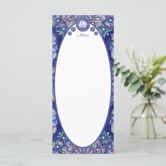 Blue Rosace Menu (Staand voorkant)