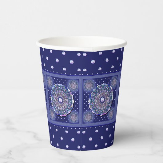 Blue Rosace Papieren Bekers (Rechts)