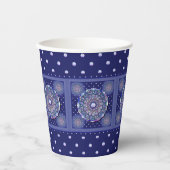 Blue Rosace Papieren Bekers (Voorkant)