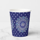 Blue Rosace Papieren Bekers (Achterkant)