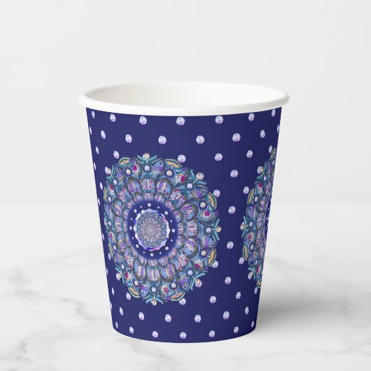 Blue Rosace Papieren Bekers (Voorkant)