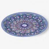 Blue Rosace Papieren Bordje (Gekanteld)