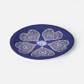 Blue Rosace Papieren Bordje (Gekanteld)