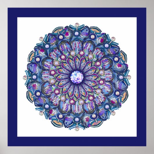 Blue Rosace Poster (Voorkant)