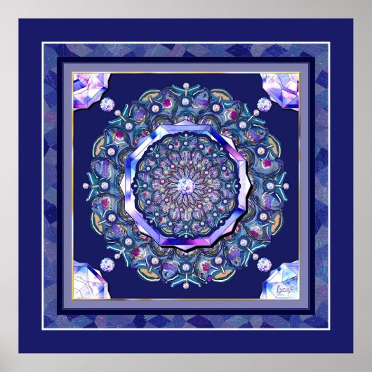 Blue Rosace Poster (Voorkant)