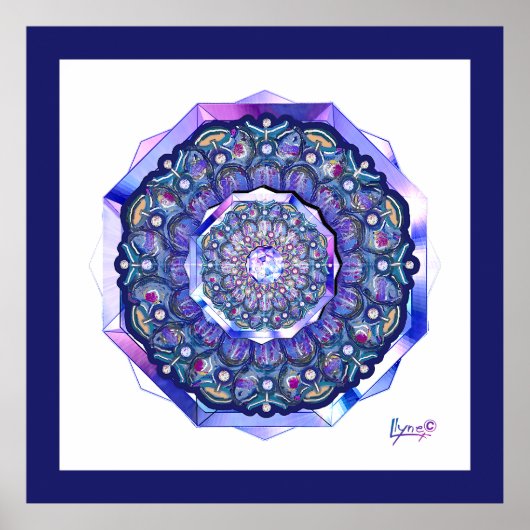 Blue Rosace Poster (Voorkant)