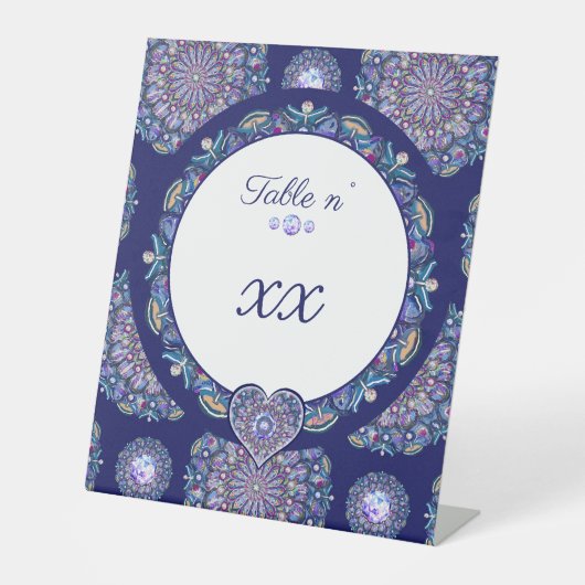 Blue Rosace Reclamebord Met Voetstuk (Voorkant)