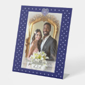 Blue Rosace Reclamebord Met Voetstuk (Voorkant)