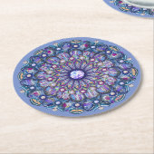 Blue Rosace Ronde Kartonnen Onderzetter (Gebogen)