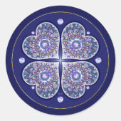 Blue Rosace Ronde Sticker (Voorkant)