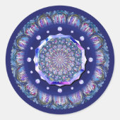 Blue Rosace Ronde Sticker (Voorkant)