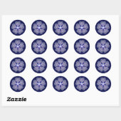 Blue Rosace Ronde Sticker (Vel)