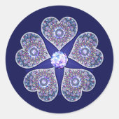 Blue Rosace Ronde Sticker (Voorkant)