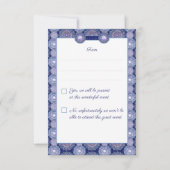 Blue Rosace RSVP Kaartje (Achterkant)
