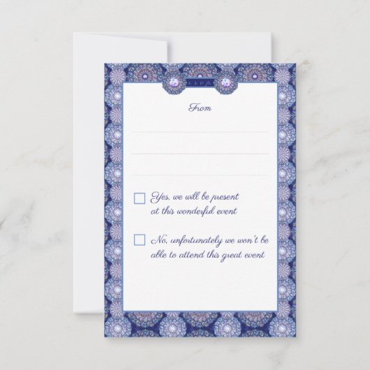 Blue Rosace RSVP Kaartje (Achterkant)