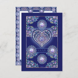 Blue Rosace RSVP Kaartje