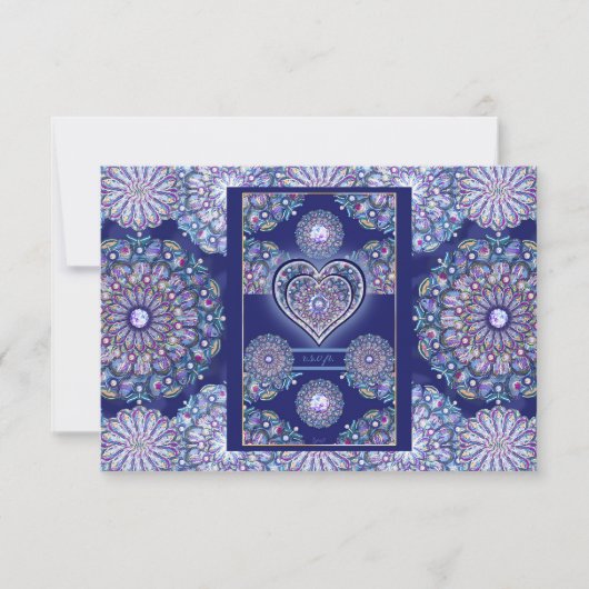 Blue Rosace RSVP Kaartje (Voorkant)