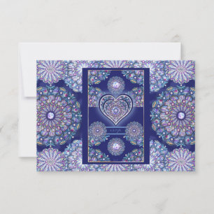 Blue Rosace RSVP Kaartje