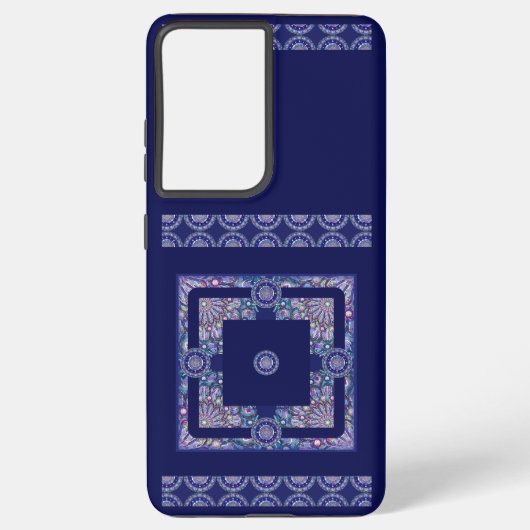 Blue Rosace Samsung Galaxy Hoesje (Achterkant)
