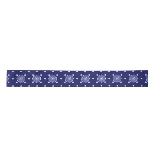 Blue Rosace Satijnen Lint (Voorkant)