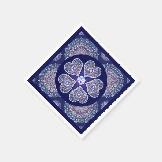 Blue Rosace Servet (Hoek)