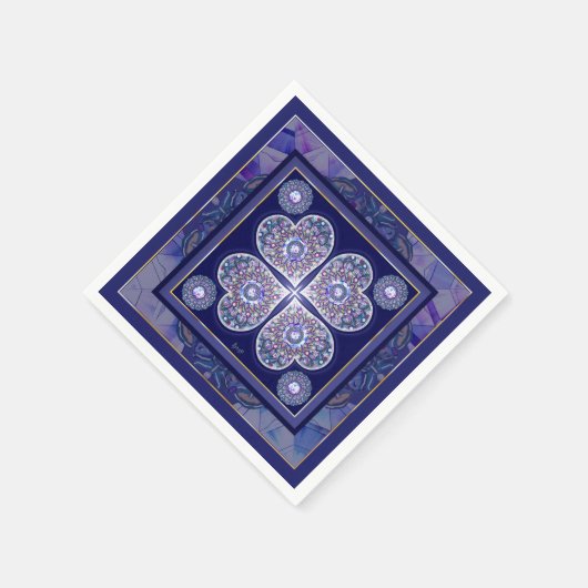 Blue Rosace Servet (Hoek)