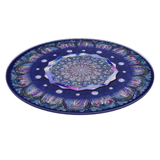 Blue Rosace Snijplank (Hoek)