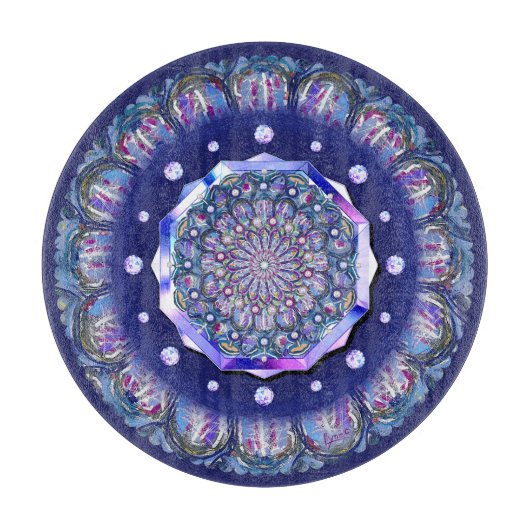 Blue Rosace Snijplank (Voorkant)