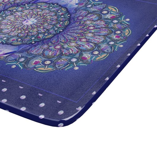 Blue Rosace Snijplank (Hoek)