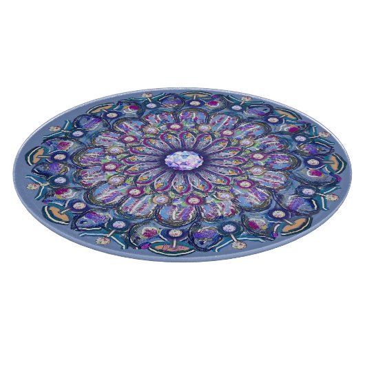 Blue Rosace Snijplank (Hoek)