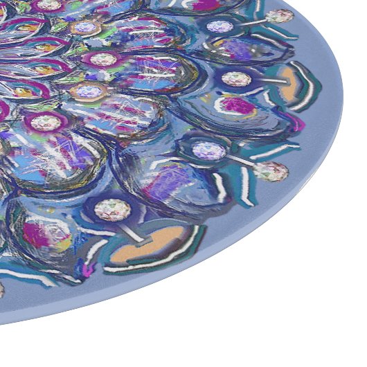 Blue Rosace Snijplank (Hoek)