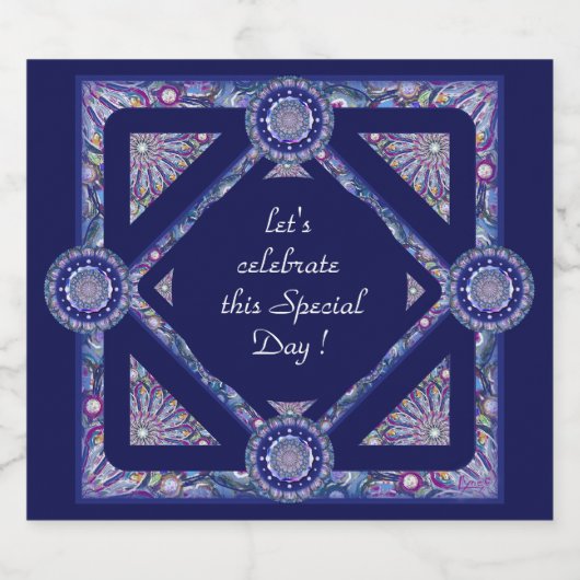 Blue Rosace Sparkling Wijnetiket (Enkel label)